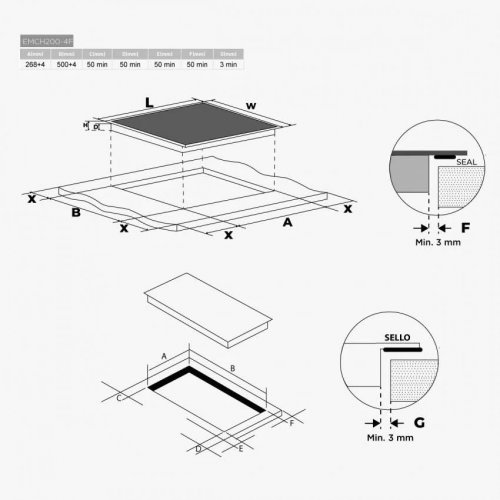 Eas Electric Vitrocerámica 60 cm 4 zonas de cocinado EMCH200-4F