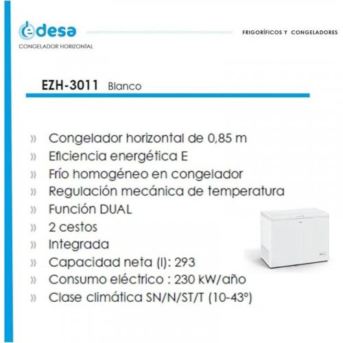 Edesa Congelador horizontal EZH-3011