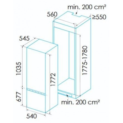 EDESA EFC-1722 NF I Integrable - Frigorífico Combi No Frost