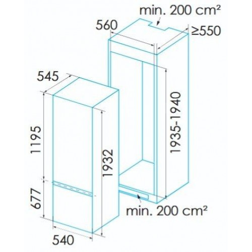 EDESA EFC-1922 NF I Integrable - Frigorífico Combi No Frost