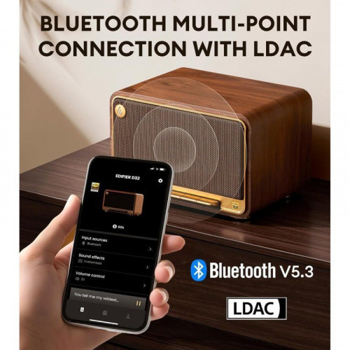 Edifier D32 Altavoz Portátil de Sobremesa Bluetooth 60W RMS Marrón