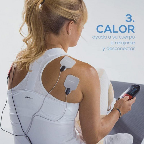 Electroestimulador Beurer EM 59 TENS EMS con calor, 64 aplicaciones y 2 canales