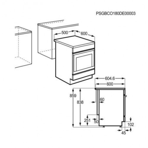 Electrolux LKR500066W - Cocina Vitrocerámica de 4 Zonas y Horno Eléctrico de 60 cm
