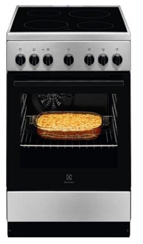 Electrolux LKR540066X - Cocina Vitrocerámica con 4 Zonas de cocción y Horno Eléctrico de 57 Litros