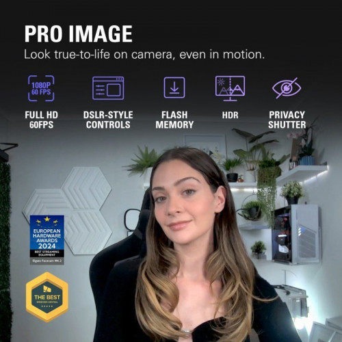 Elgato Facecam MK2 Webcam para Streaming FullHD HDR Negra