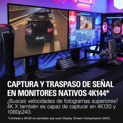 Elgato Game Capture 4K X Capturadora de Vídeo Externa UltraHD 4K 144Hz USB-C