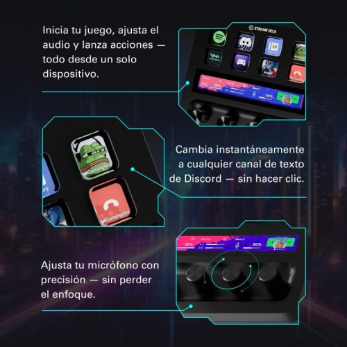 Elgato Stream Deck + Controlador táctil con diales – Ajusta audio, brillo & juego