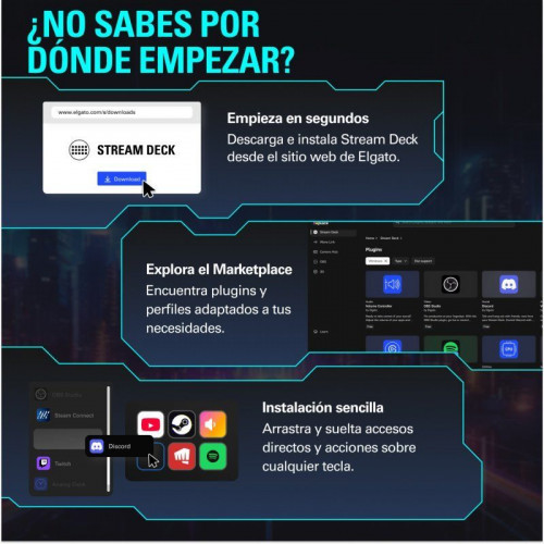 Elgato Stream Deck + Controlador táctil con diales – Ajusta audio, brillo & juego