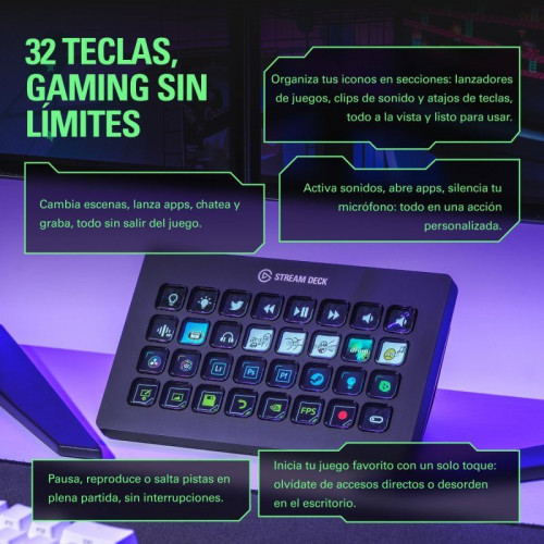 Elgato Stream Deck XL Controlador avanzado para jugadores ocasionales y profesionales