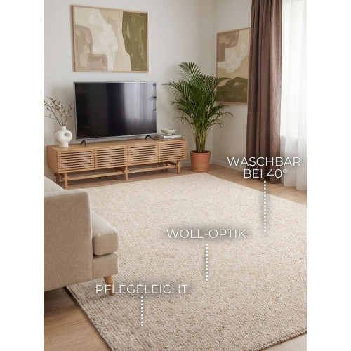 Elle Rocco 160x230cm cream