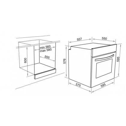 Elleci Plano Plus Horno multifunción cm. 60 fgpp60251ns