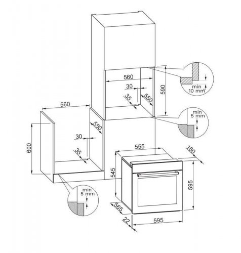 Elleci Plano Plus Horno multifunción cm. 60 fgpp60251ns