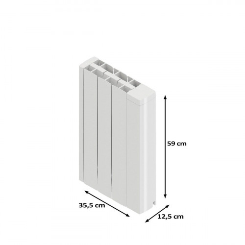Emisor Térmico Fluido Alanis 500, Bajo Consumo-Programable 24/7, 500W, 5m², Funciones Ahorro, Turbo
