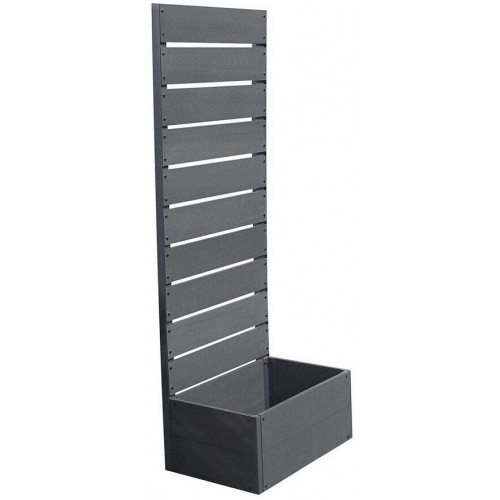 en.casa Plant box with privacy screen Heerde 56x38x150 cm grey