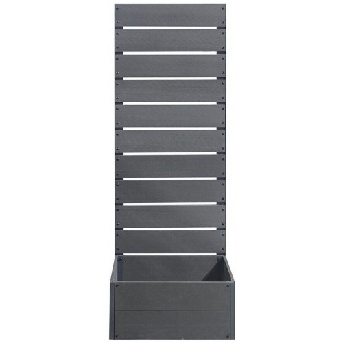 en.casa Plant box with privacy screen Heerde 56x38x150 cm grey