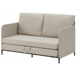 en.casa Sofa bed Soini reclining function 2-seater beige 125x78x67 cm