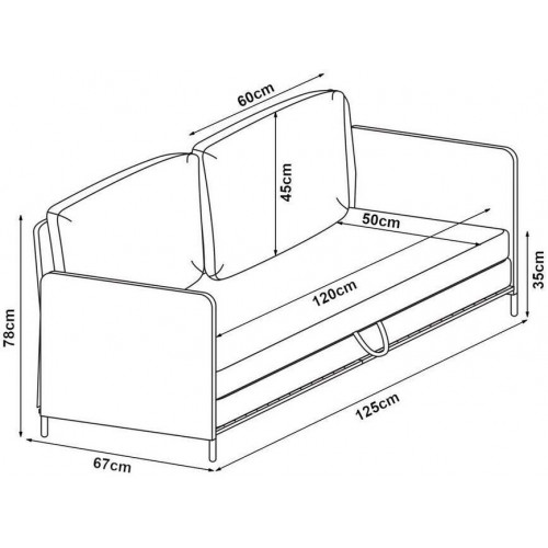 en.casa Sofa bed Soini reclining function 2-seater beige 125x78x67 cm