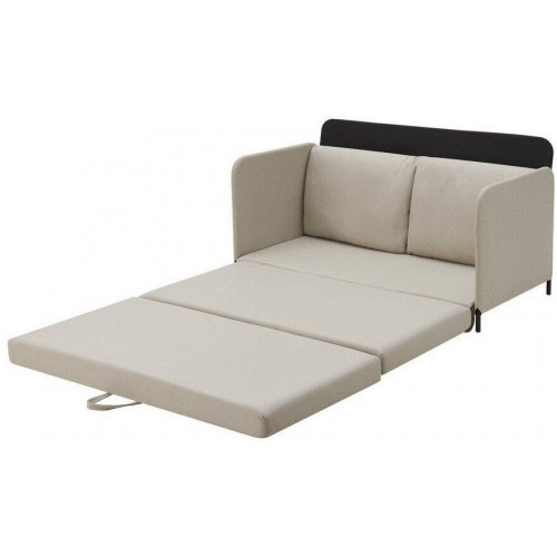 en.casa Sofa bed Soini reclining function 2-seater beige 125x78x67 cm