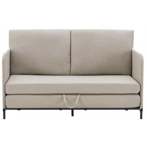 en.casa Sofa bed Soini reclining function 2-seater beige 125x78x67 cm