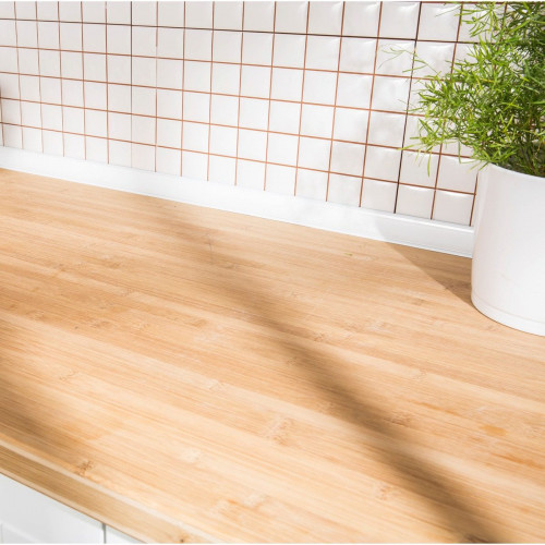 Encimera de cocina alistonada maciza Bamboo mate 245x65 cm espesor 38mm