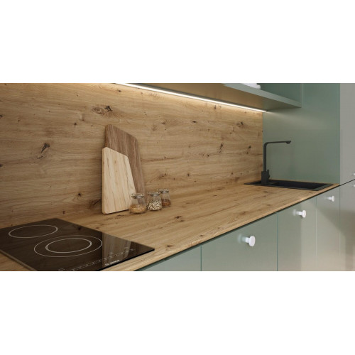 Encimera de cocina laminada compacta Amazona roble mate 240x63 cm espesor 13mm