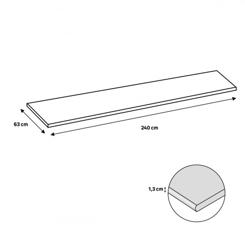 Encimera de cocina laminada compacta Amazona roble mate 240x63 cm espesor 13mm