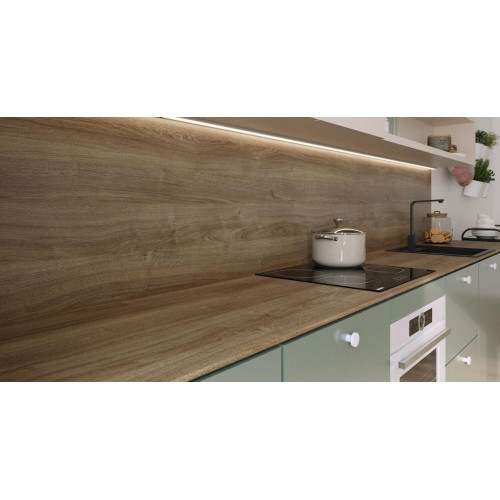 Encimera de cocina laminada compacta Milos roble romance mate 360x63 cm espesor 13mm