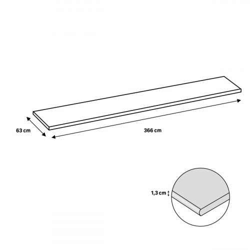 Encimera de cocina laminada compacta Tokyo roble lecer mate 360x63 cm espesor 13mm