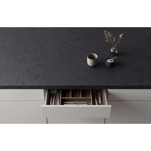 Encimera de cocina laminada hidrófuga Hudson piedra carbon mate 360x62 cm espesor 38mm