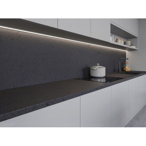 Encimera de cocina laminada hidrófuga Hudson piedra carbon mate 360x62 cm espesor 38mm