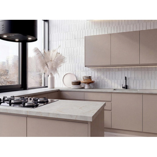 Encimera de cocina laminada hidrófuga Hudson porcelain gold mate 360x62 cm espesor 38mm