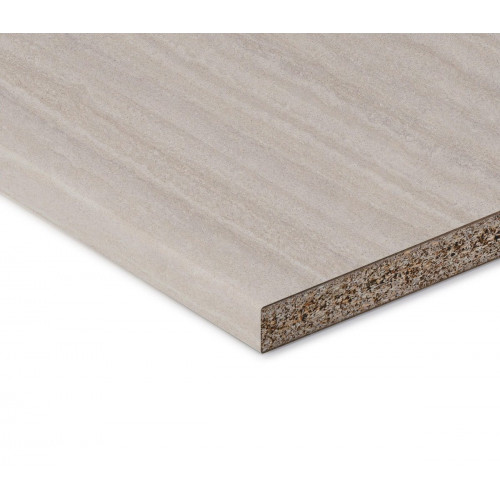 Encimera de cocina laminada hidrófuga Milos travertino 360x63 cm espesor 38mm