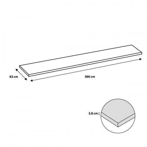 Encimera de cocina laminada Milos marmol hades mate 366x63 cm espesor 38mm