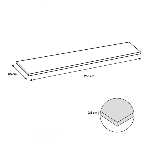 Encimera de cocina madera maciza Acacia mate 250x65 cm espesor 26mm