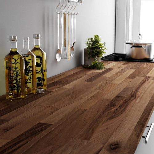 Encimera de cocina madera maciza Haya mate 200x65 cm espesor 26mm