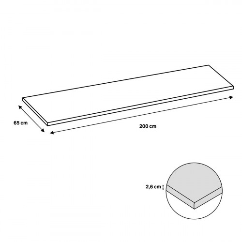 Encimera de cocina madera maciza Haya mate 200x65 cm espesor 26mm