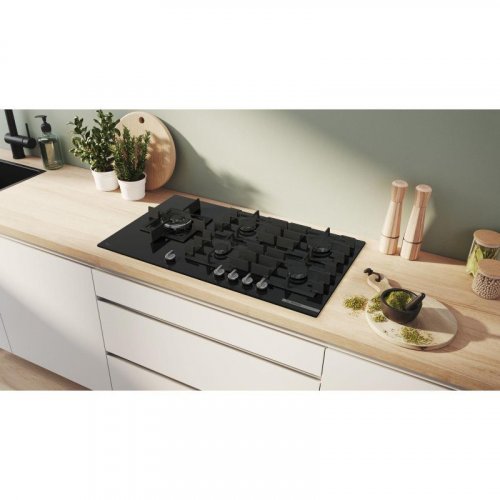 Encimera de gas Bosch Serie 6 PPM9A6I40 negra 90 cm 5 zonas vidrio templado
