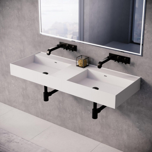 Encimera lavabo Elden blanco mate 120.5x45.5x12 cm