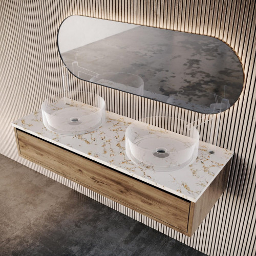 Encimera lavabo Kioto white gold 121x46x2 cm