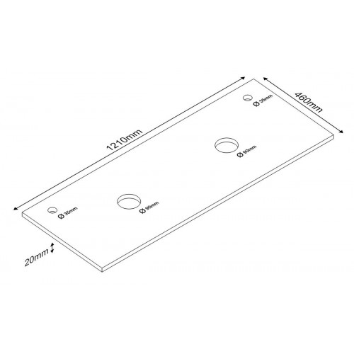 Encimera lavabo Kioto white gold 121x46x2 cm