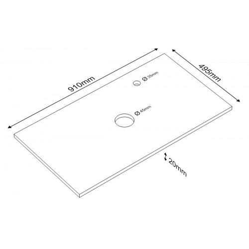 Encimera lavabo Pietra blanco 91x49x2 cm