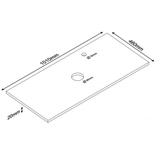 Encimera lavabo Posar piedra 100x46x2 cm