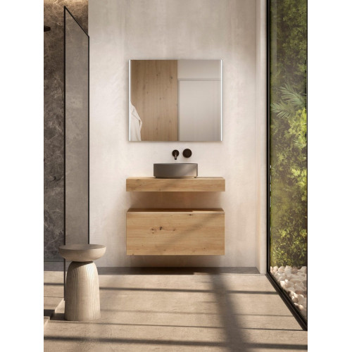 Encimera lavabo Texture roble natural 80x46x10 cm