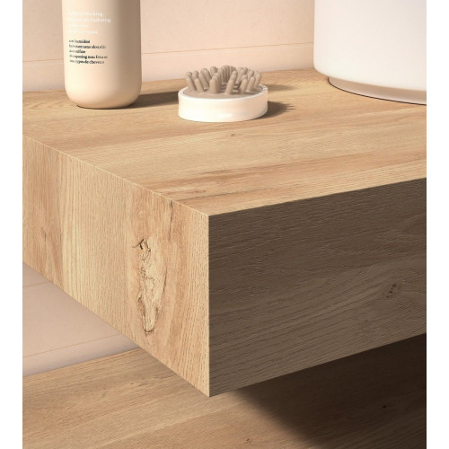 Encimera lavabo Texture roble natural 80x46x10 cm