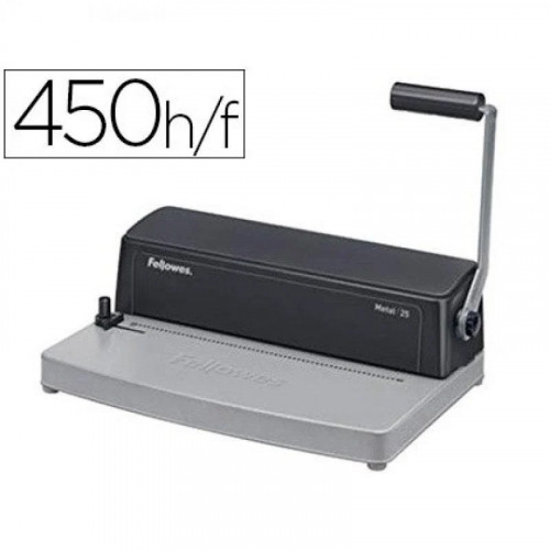 Encuadernadora Para Espiral Fellowes Metal 25 Perfora 10 Hojas A4 Encuaderna Hasta 450 Hojas