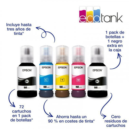 Epson EcoTank ET-2850 Multifunción Dúplex Depósito de Tinta, Wi-Fi y Hasta 3 Años de Tinta Incluida
