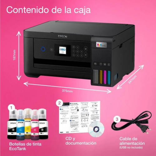 Epson EcoTank ET-2850 Multifunción Dúplex Depósito de Tinta, Wi-Fi y Hasta 3 Años de Tinta Incluida