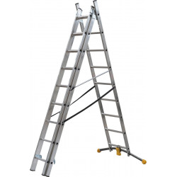 Escalera corredera aluminio 27 peldaños HAILO altura máxima de trabajo 6.31 m