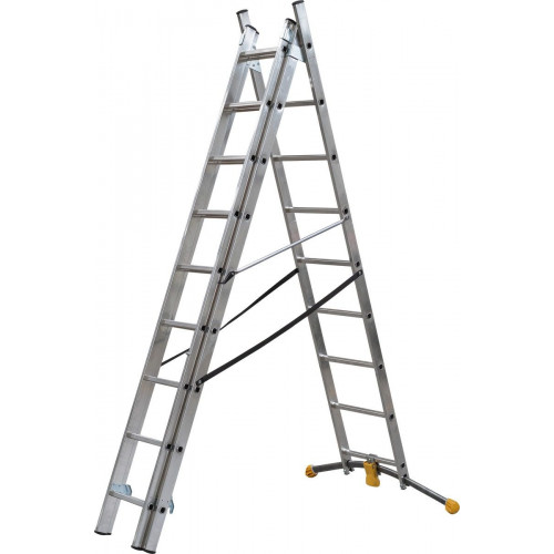 Escalera corredera aluminio 27 peldaños HAILO altura máxima de trabajo 6.31 m