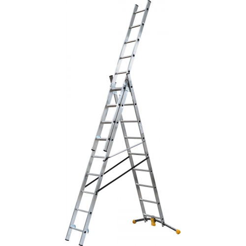 Escalera corredera aluminio 27 peldaños HAILO altura máxima de trabajo 6.31 m